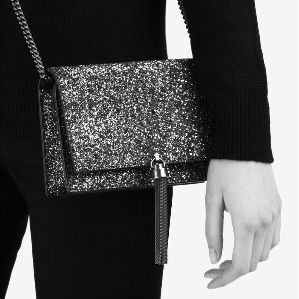 Metal Tassel Bag Charm in Gun Metal Color